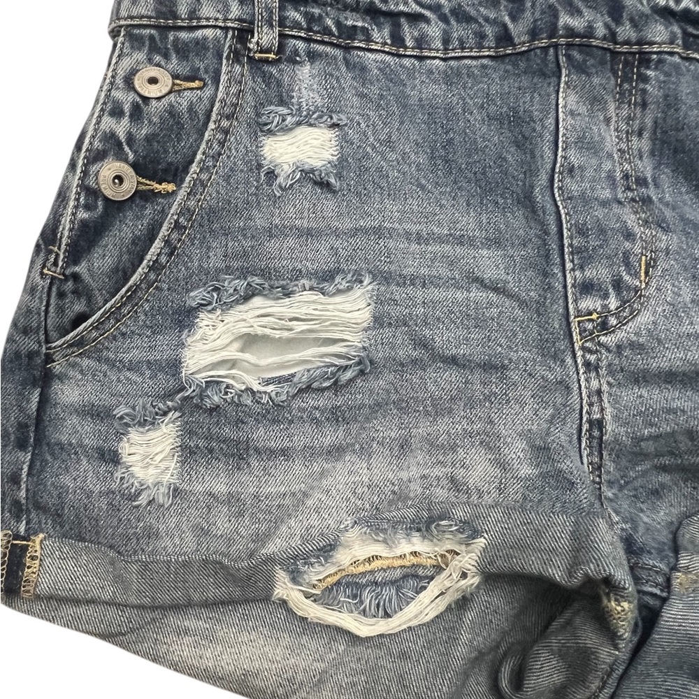 Vanilla Star Premium Blue Denim Overall Shorts - Picture 8 of 11